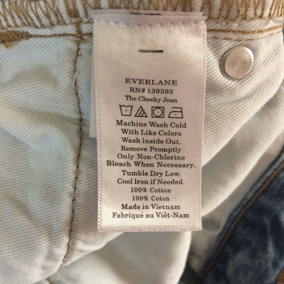 Everlane Womens The Cheeky Jeans Button Fly High Rise Light Wash Straight Sz 31 - Picture 5 of 10